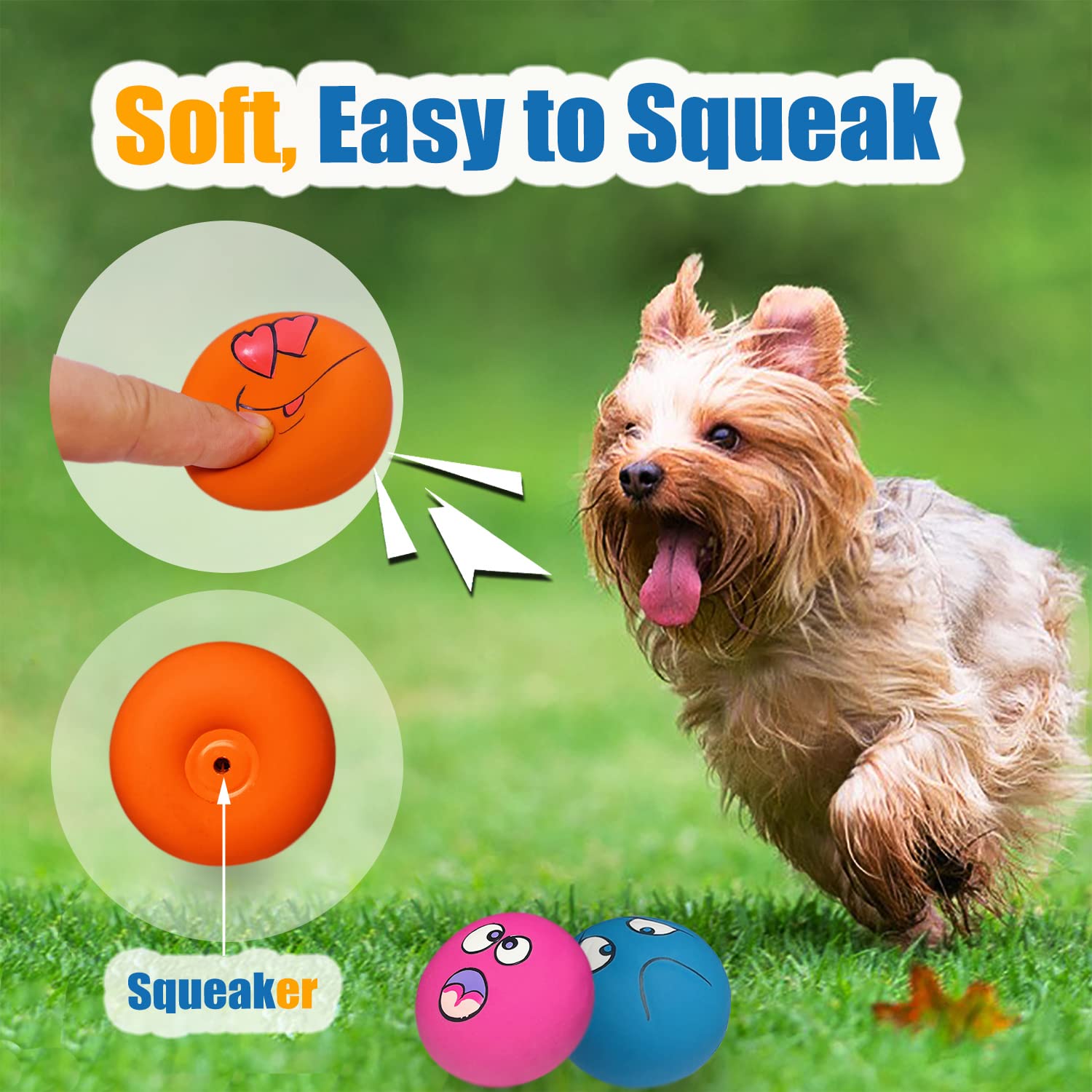 HOLYSTEED bola de látex para perro pequeño con rebote entretenido en suelo.