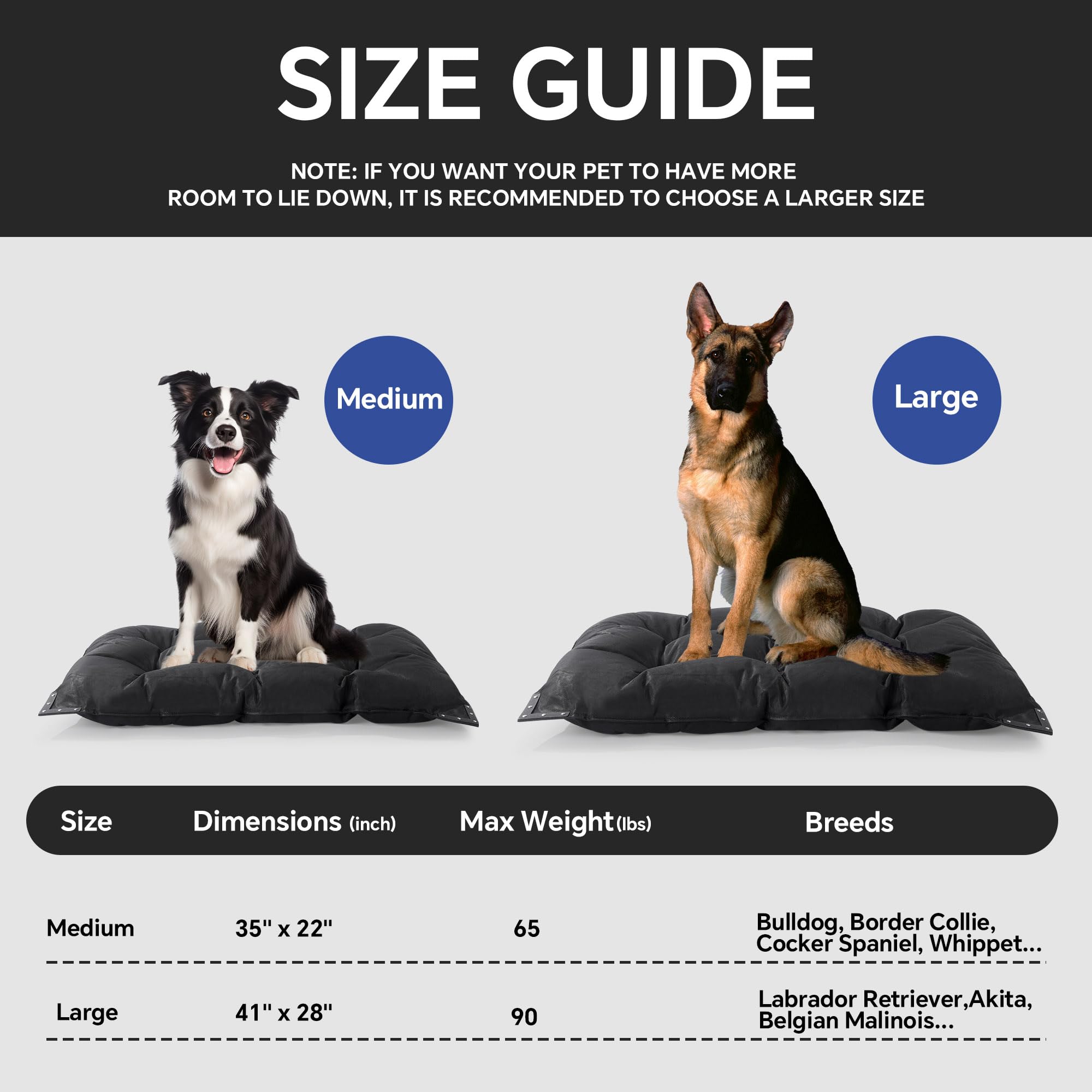 Cama para perro HOMBYS en jaula, ajuste seguro en jaula estándar.