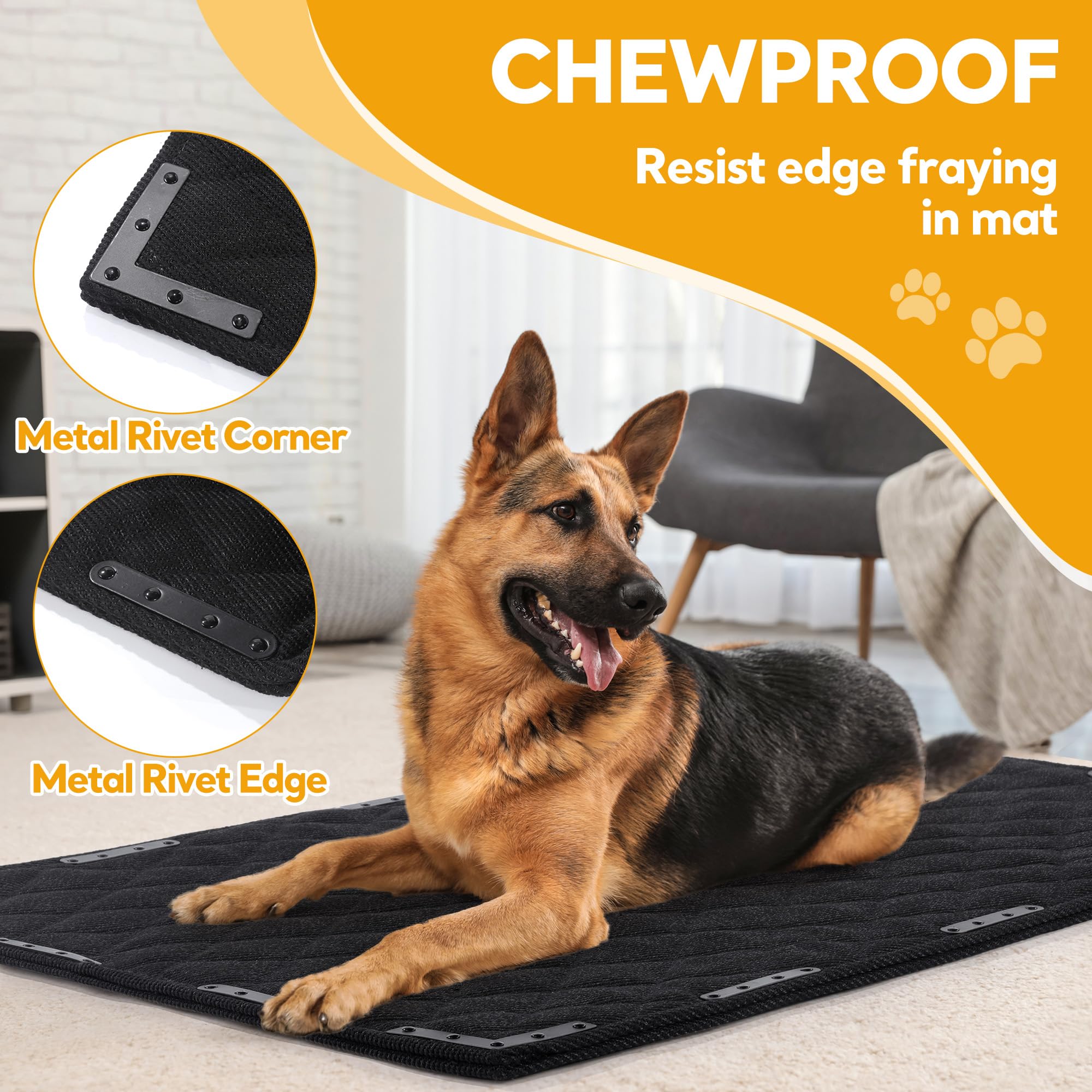 Tejido resistente de HOMBYS para arañazos y perros activos.
