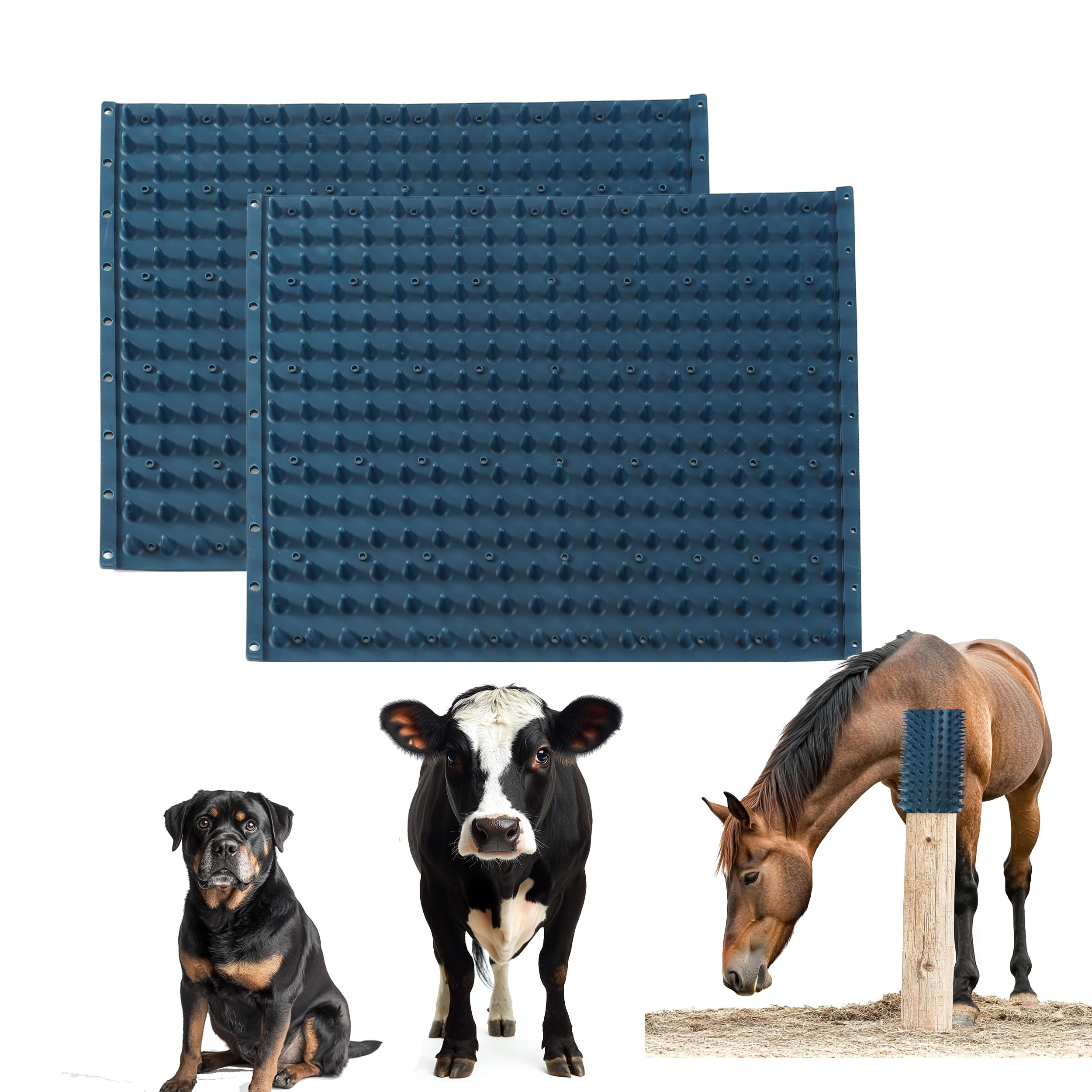 homcare caballo rasca post dos paquetes con masaje suave para pelaje