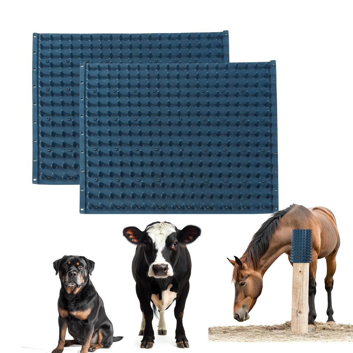 homcare caballo rasca post dos paquetes con masaje suave para pelaje