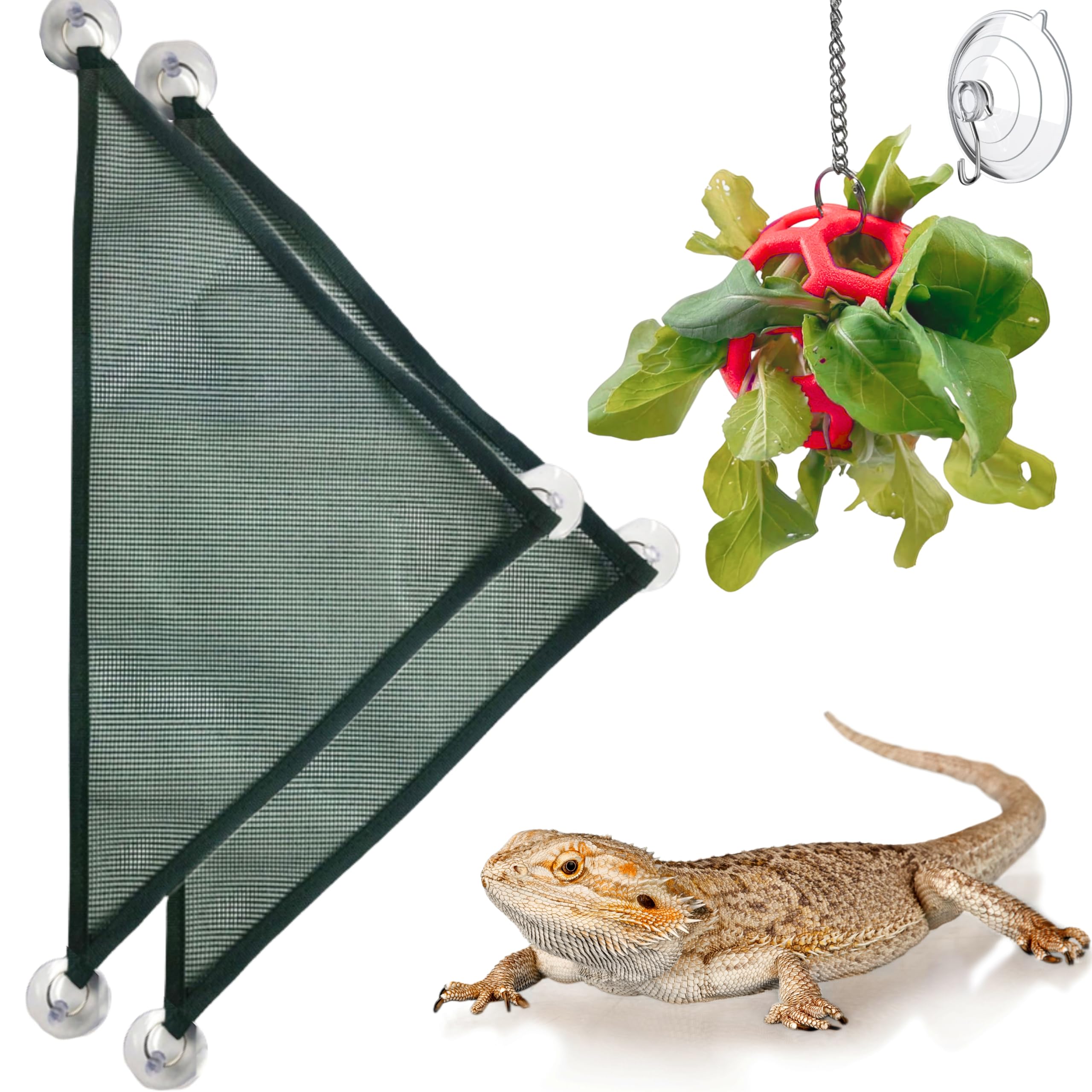 Homedy Crafts hamaca triangular para dragón barbudo, apoyo para descanso y exploración segura.
