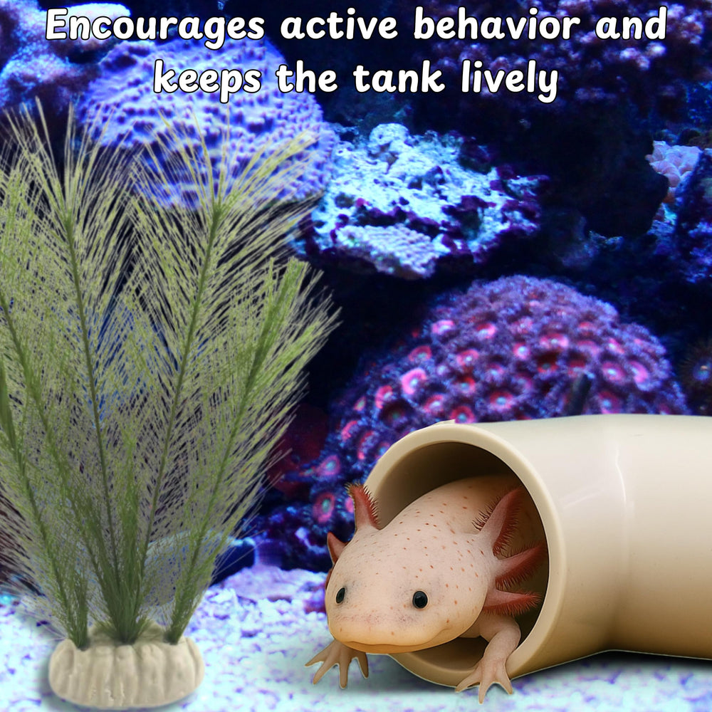 Planta de seda verde para acuario de Homedy Crafts aporta entorno enriquecido para axolotl