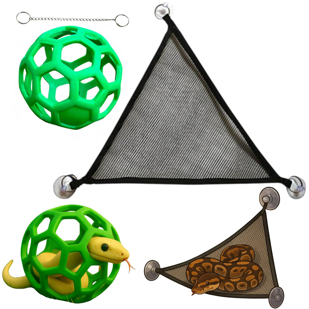 Homedy Crafts serpiente: bola de estimulación con colgante verde para ejercicio y exploración.