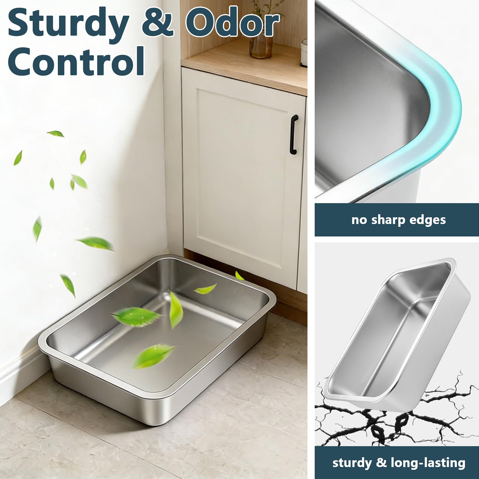 Homegroove, caja lítter borde seguro y ergonómico, comodidad durante el uso.