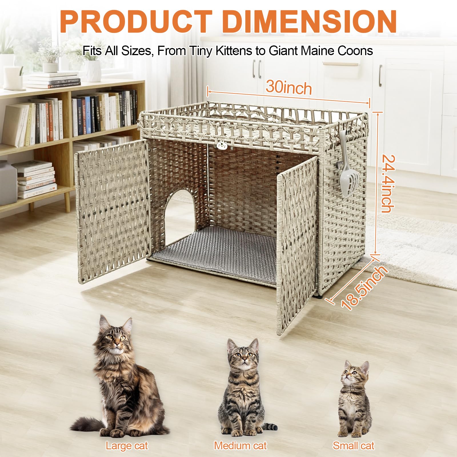 Homegroove: caja oculta Camel, alfombrilla suave, atrapa arena para limpieza más fácil.