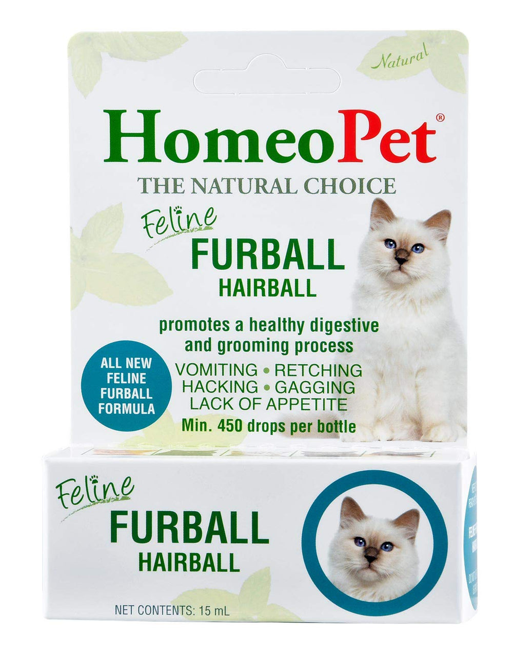 HomeoPet Feline Furball: frasco líquido para alivio suave de bolas de pelo en gatos