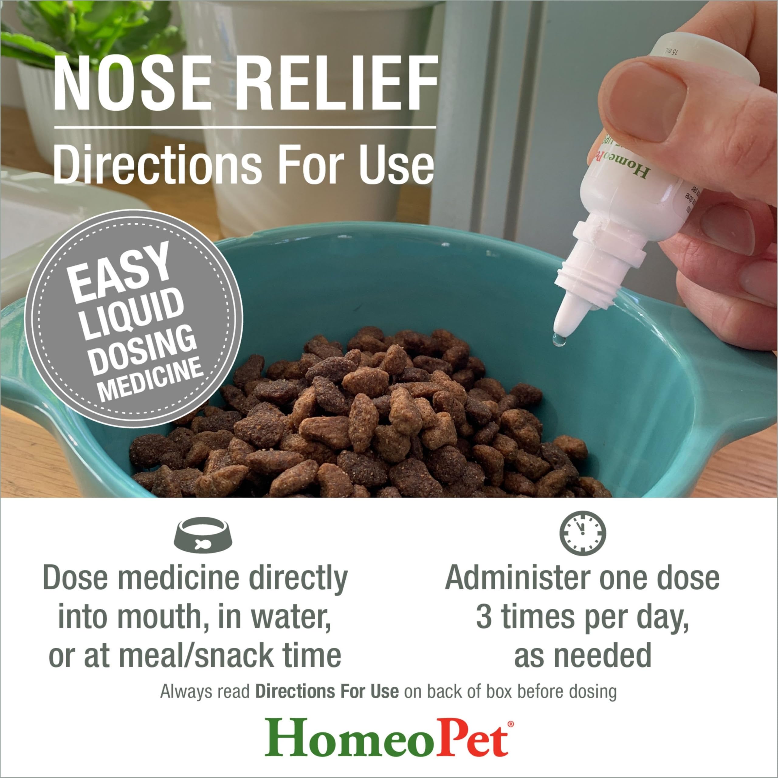 Apto para perros y gatos de todas las edades con HomeoPet Nose Relief