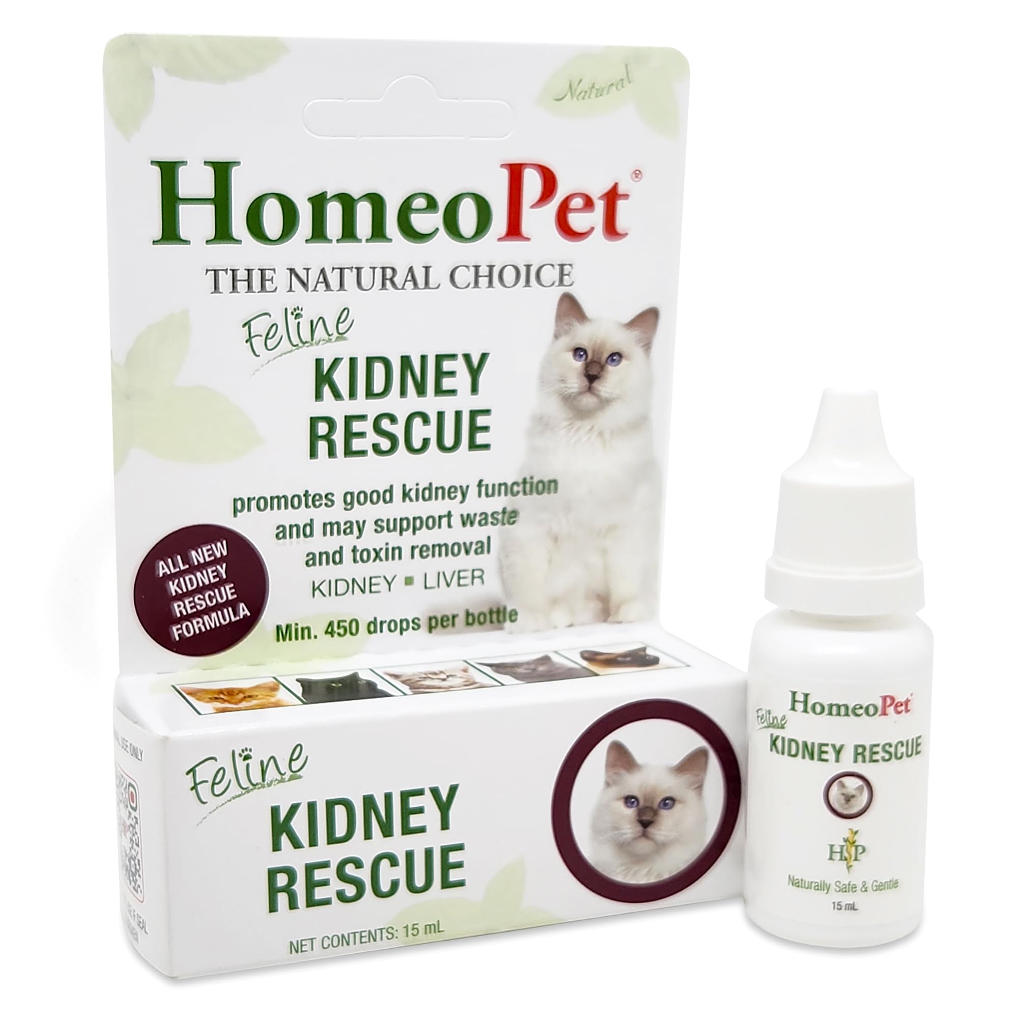 HomeoPet Rescate Renal Felino en bote, apoyo suave para la salud renal
