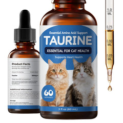 Homibabis Taurina líquida para gatos en botella, apoyo diario para la nutrición felina.