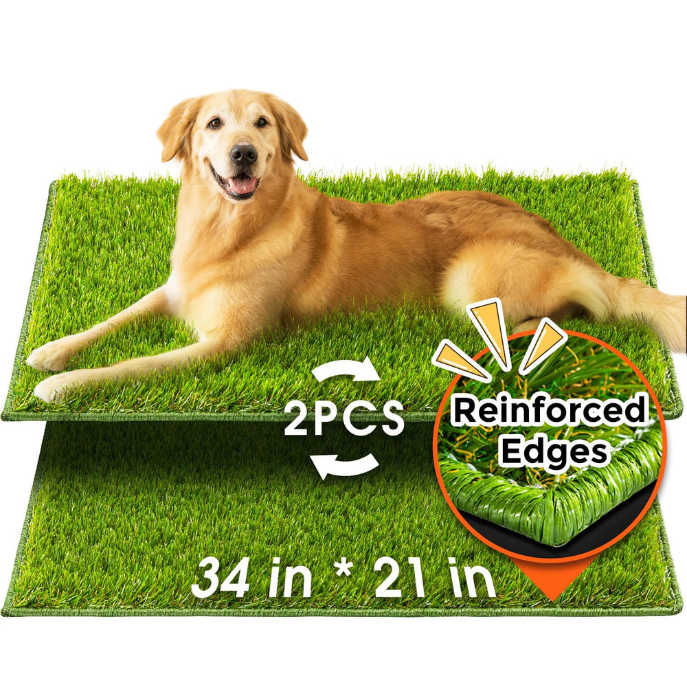 Hompet artificial dog grass pad 34x21 for indoor potty training and easy cleanup.