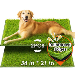 Hompet artificial dog grass pad 34x21 for indoor potty training and easy cleanup.