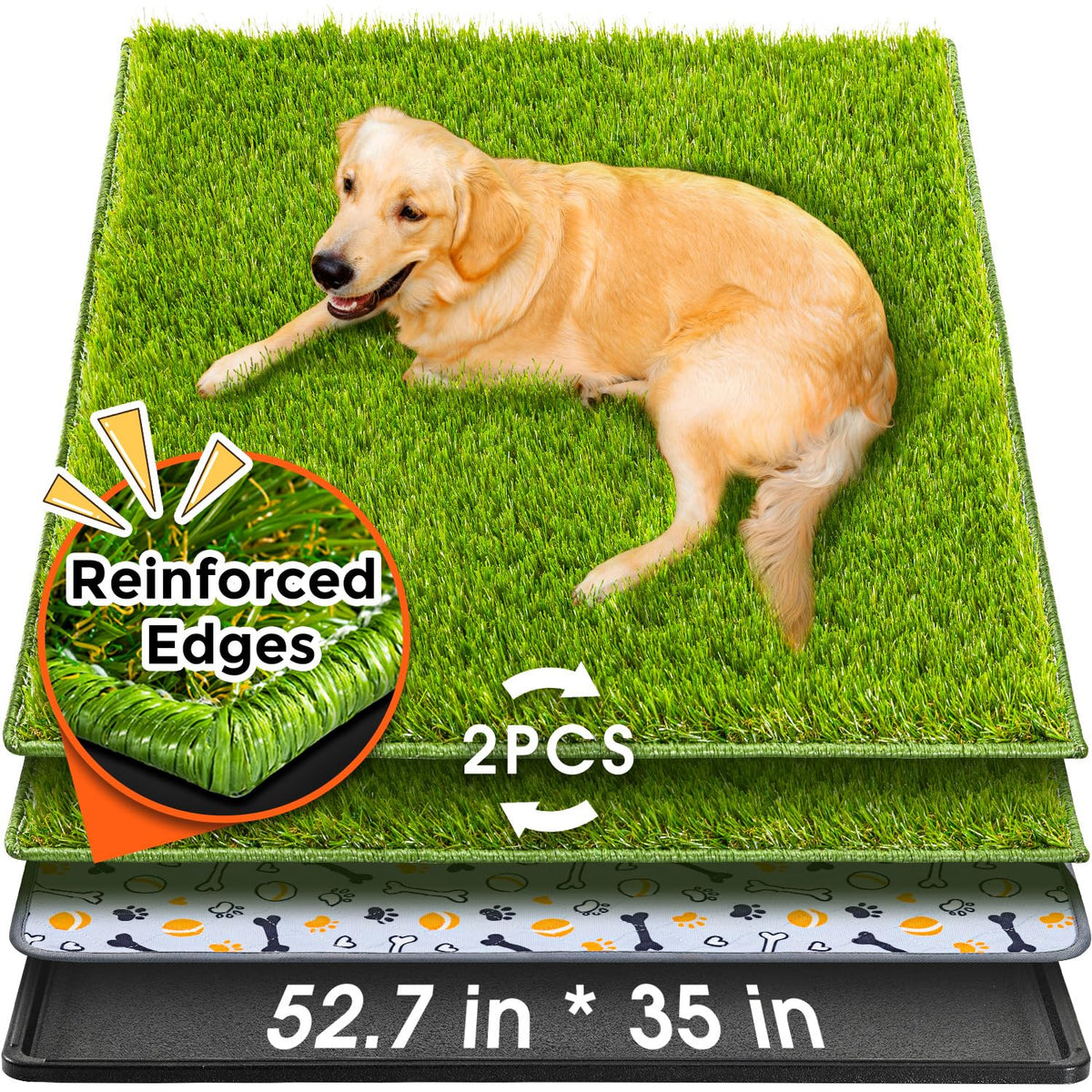 Hompet cesped artificial para perros grandes, superficie realista para entrenamiento.