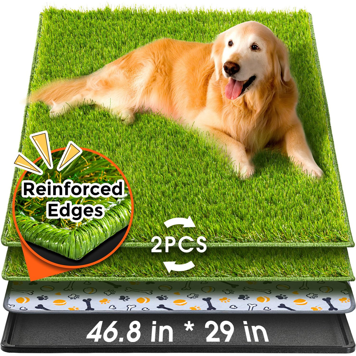 Hompet césped artificial para perros con bandeja grande en interiores