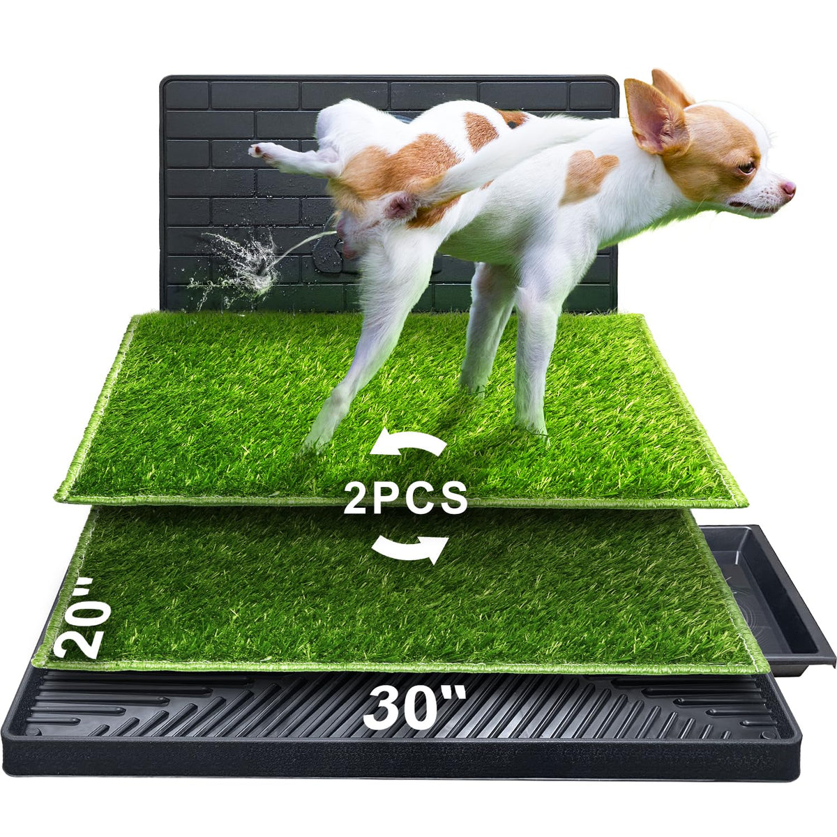 Hompet Potty con césped artificial superior para entrenamiento limpio.