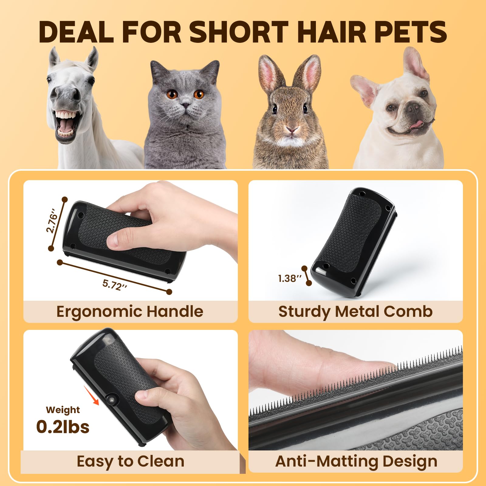 Homsoil cepillo para perros, elimina pelo suelto y reduce enredos.