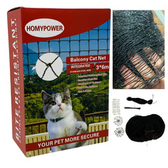 HOMYPOWER malla balcón para gatos con vista clara y protección contra caídas.