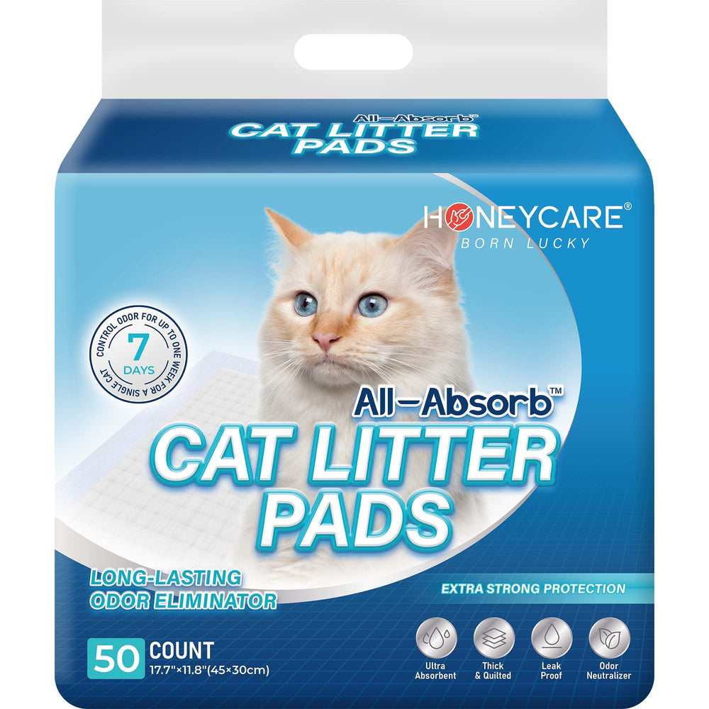 Almohadillas Honey Care para caja de arena, 50 unidades, absorción y control de olores