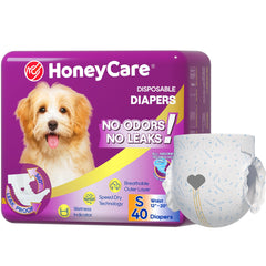 Pañales desechables Honey Care All-Absorb para perra, ajuste seguro y cómodo.