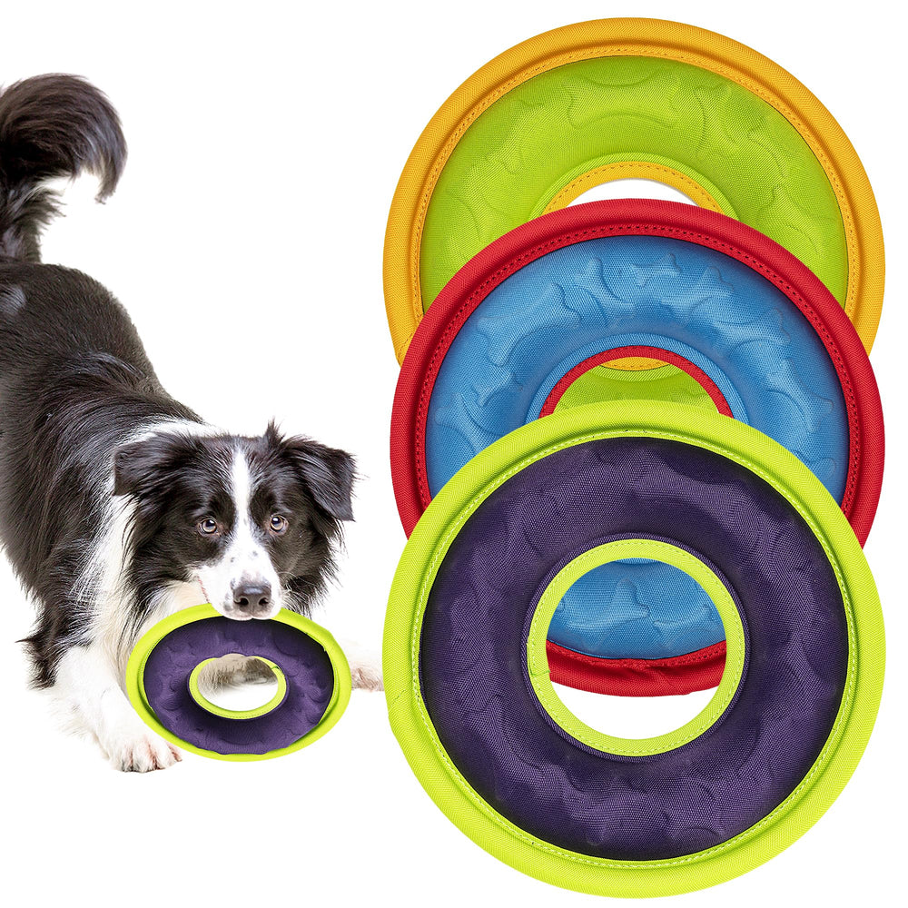 HONGEZEY disco volador 3 piezas para perros, ideal para juego interactivo seguro.
