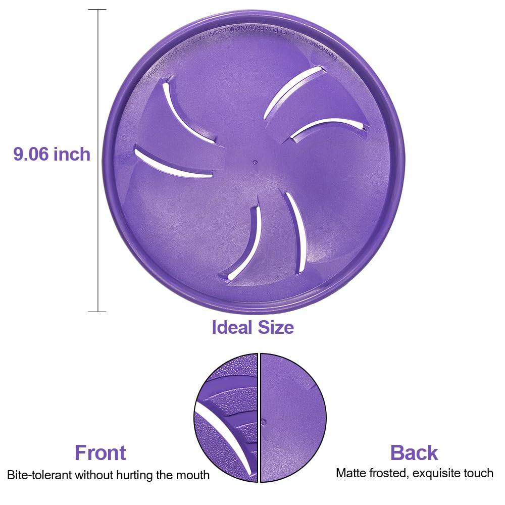 HONGEZEY frisbee interactif doux violet, parfait pour lancer sans abîmer les gencives.