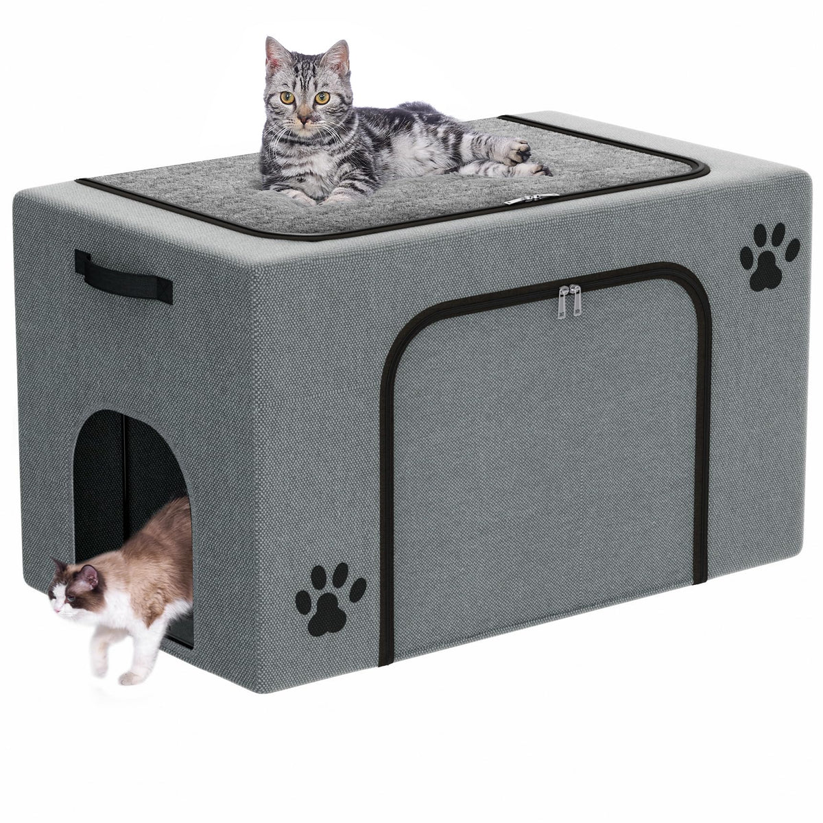 Honiakaka caja-arena con cama para gatos, espacio amplio para mascotas.