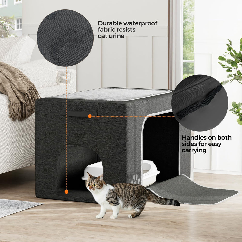 La caja-arena-gato-ensamblaje-sin-herramientas de Honiakaka instalación rápida en minutos.
