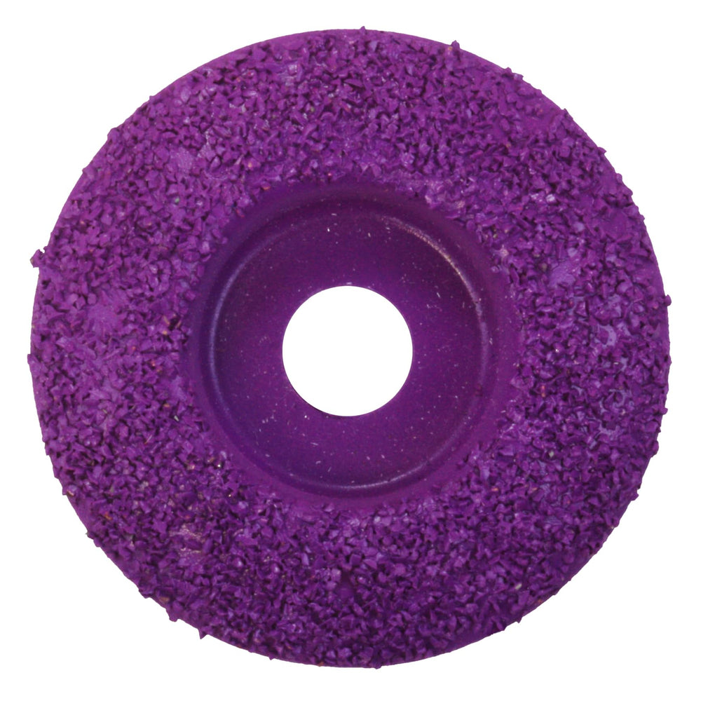 Hoof Boss disco cupula purpura grano fino para pulir pezuñas, acabado suave.