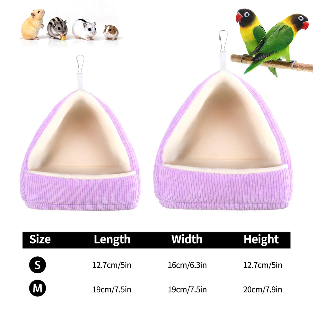 Hoopttay Bird Bed, hamaca de peluche morada, ideal para descanso nocturno.