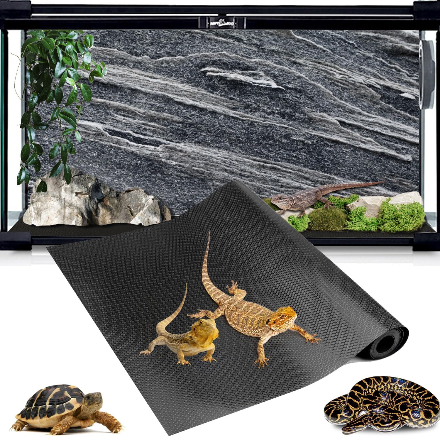 Alfombrilla Hoplaep para terrario 120 galones, superficie suave para reptiles
