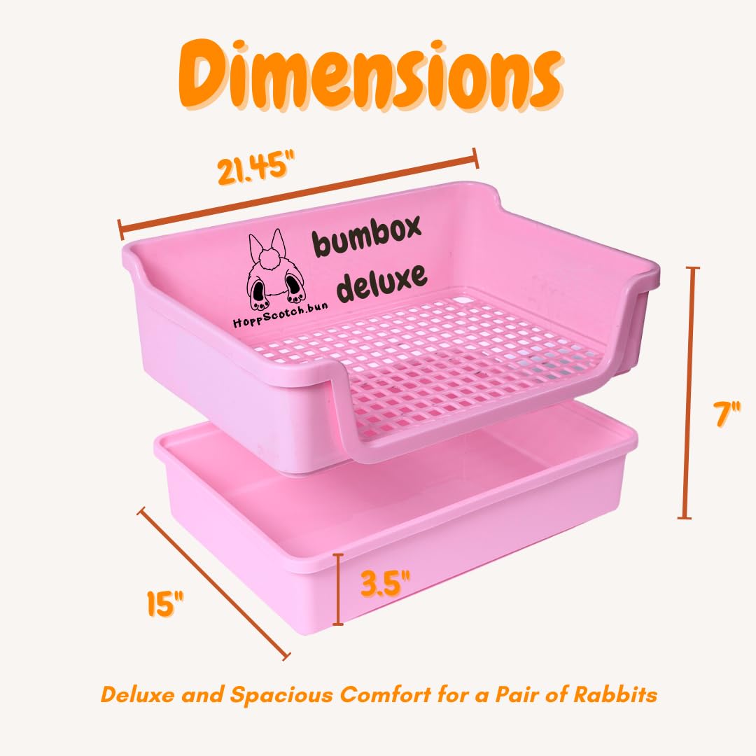 HoppScotch.bun Bumbox Deluxe, caja-arena-conejos-lateral, facilita limpieza diaria.