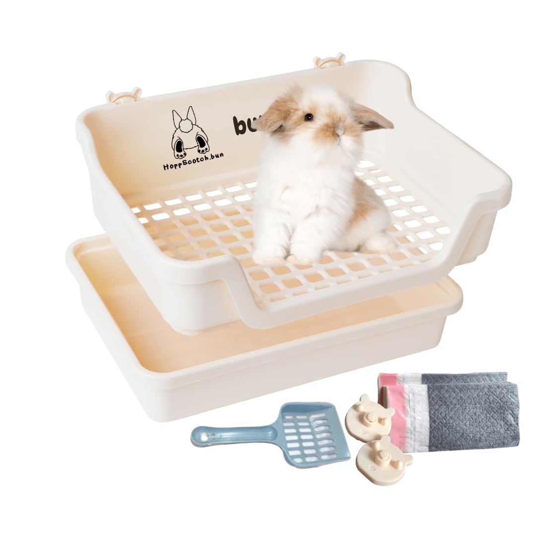 HoppScotch.bun Bumbox grande: caja-arena-conejos para entrenamiento limpio y cómodo.