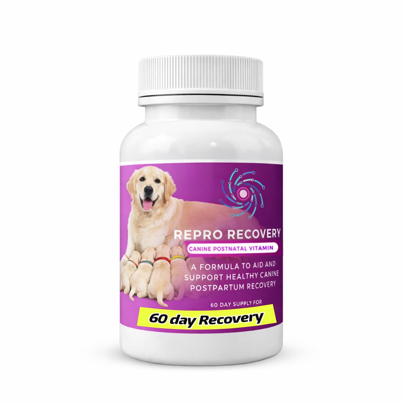 ReproNatal de Horizon Animal Care: botella de cápsulas para apoyo posparto canino.