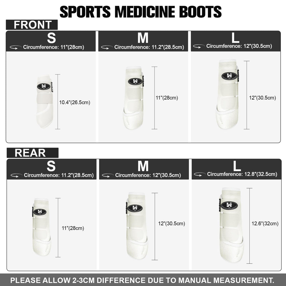 Horntack botas espinilleros caballo blanco lateral ajuste seguro con tres correas