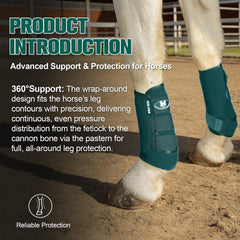 Horntack botas protección tendones caballo turquesa tres correas para ajuste seguro