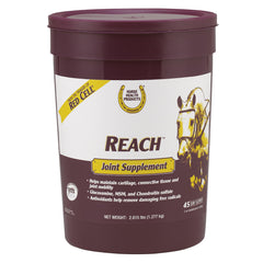 Horse Health Reach granulos articulaciones en mano para apoyar movilidad diaria.