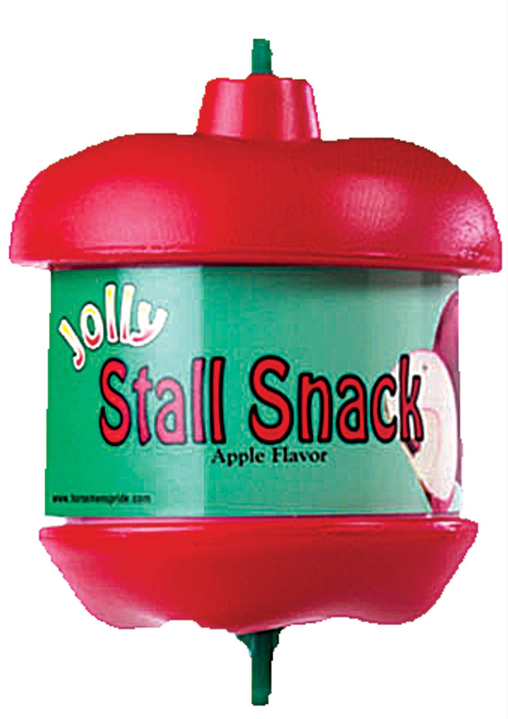 Porta-snack de Horsemen's Pride en establo, ideal para mantener ocupado al caballo.