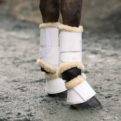 Horze Signature Bell Boots, cierre doble, ajuste seguro durante entrenamiento.