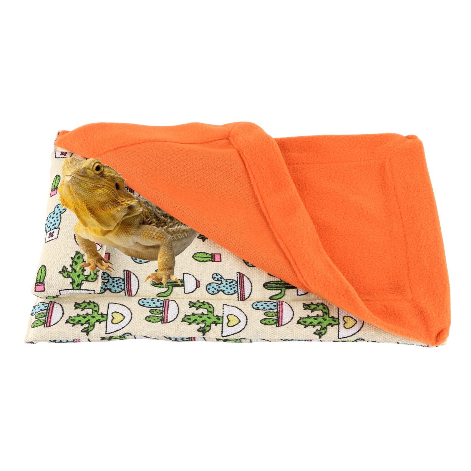 Cama para dragón barbudo de HOSUKKO en naranja, descanso cómodo en terrario