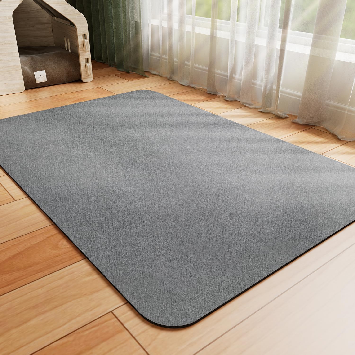 HotLive alfombrilla absorbente para comida de perro que captura derrames y mantiene limpio el suelo.