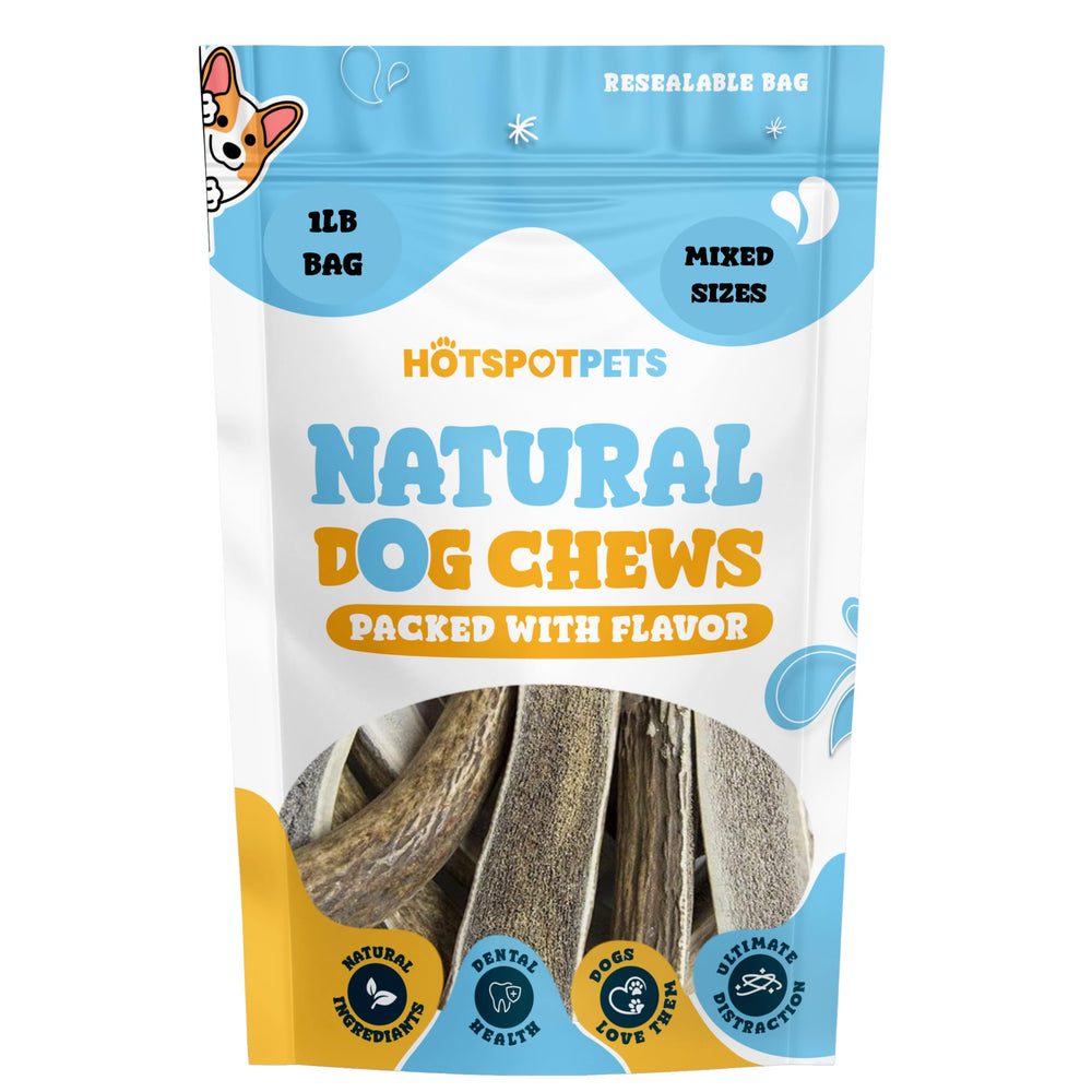 Hotspot Pets astas alce partidas con centro sabroso, recompensa deliciosa para tu perro.