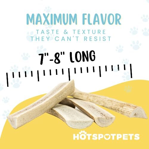 Hotspot Pets astas naturales para perros grandes, sostenibles, 8 pulgadas, dos piezas