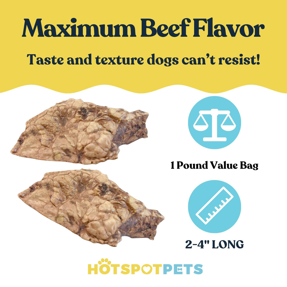 Hotspot Pets Beef Lung Treats, perfecto para entrenamiento y premiar al perro.