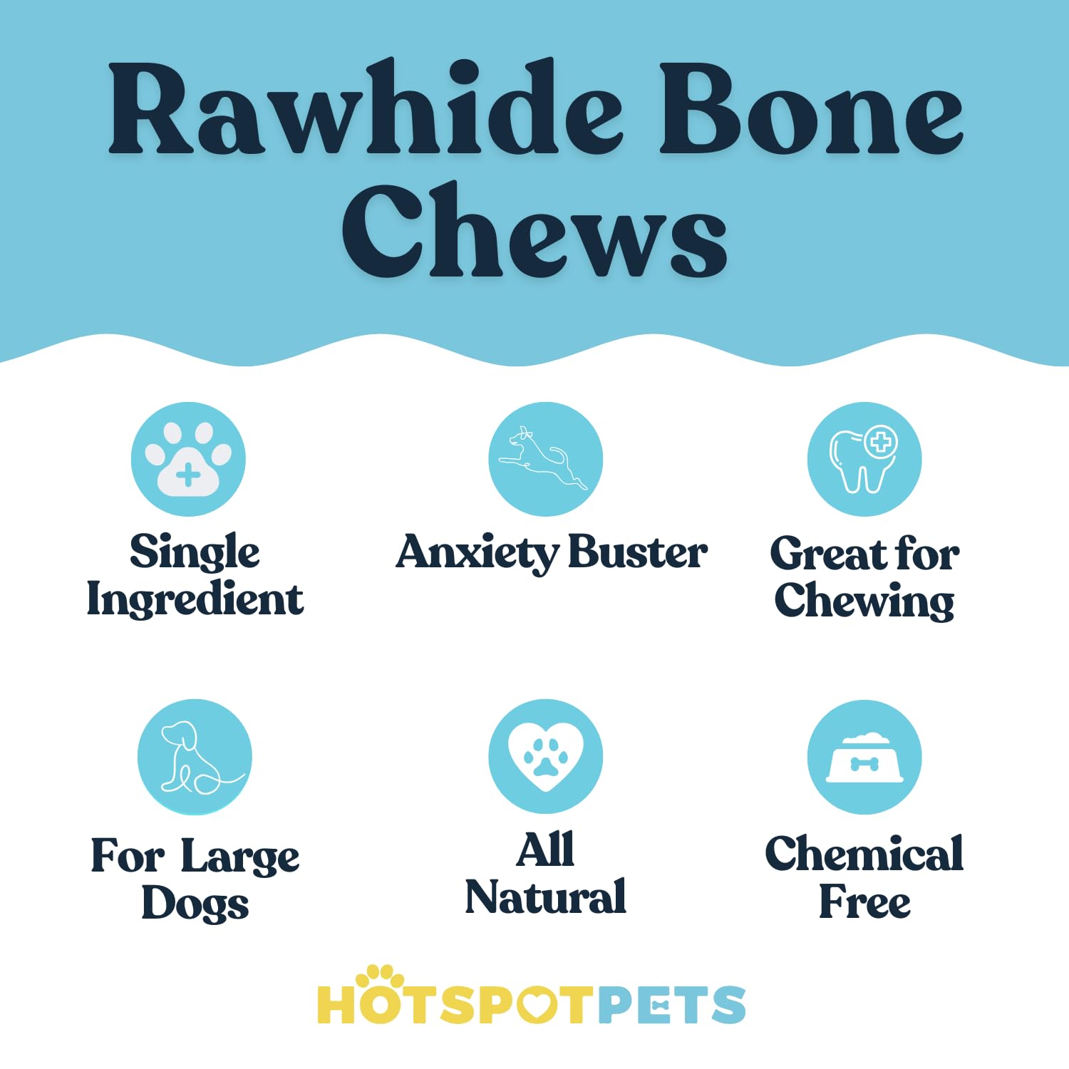 Hotspot Pets cuero crudo brasileño con sabor natural para perros grandes.