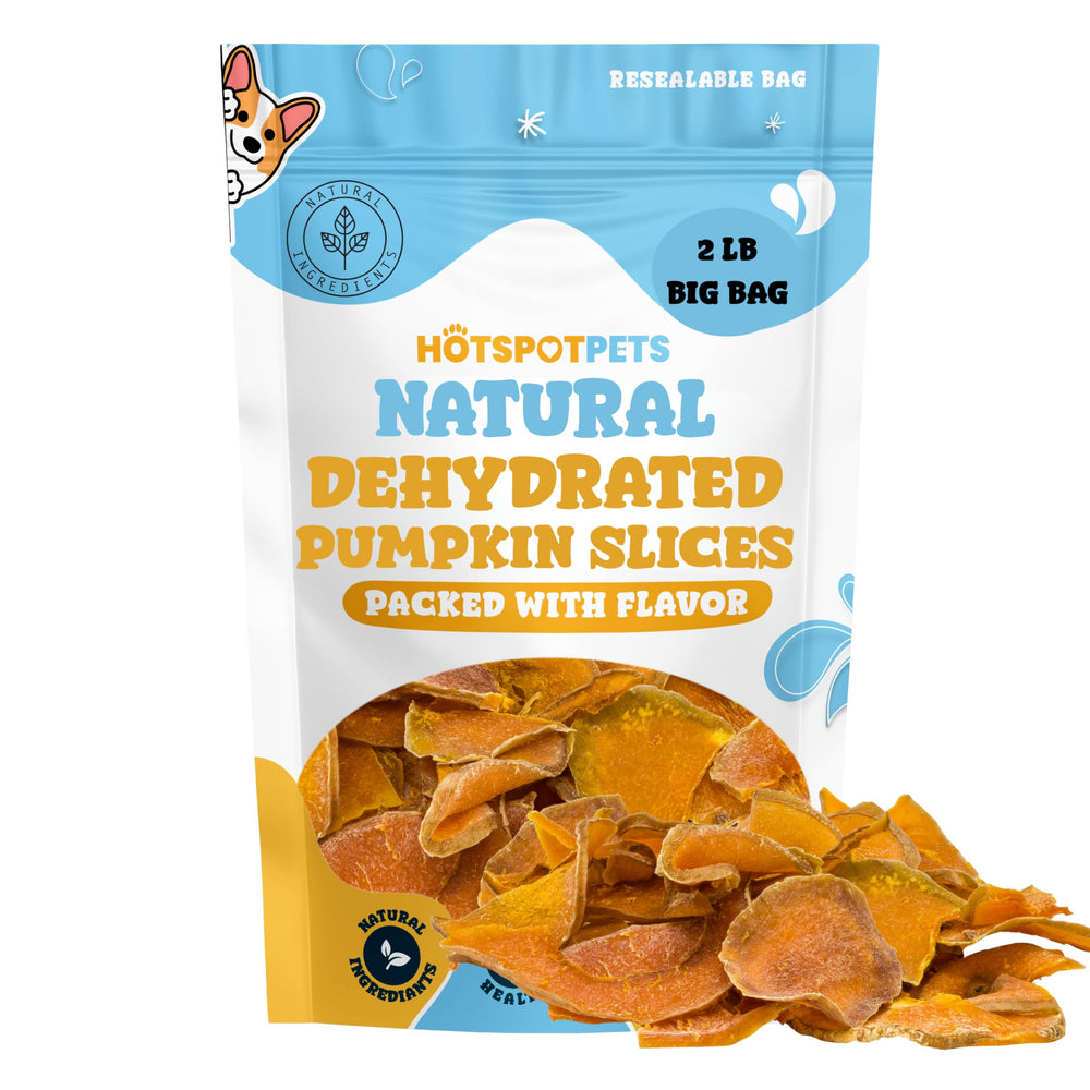 Hotspot Pets rodajas de calabaza crujientes, premio natural para entrenamiento.
