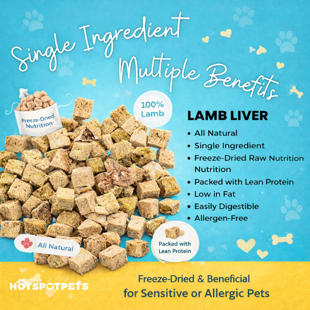 hotspot pets snack higado de cordero para gatos y perros, ideal para entrenamiento.