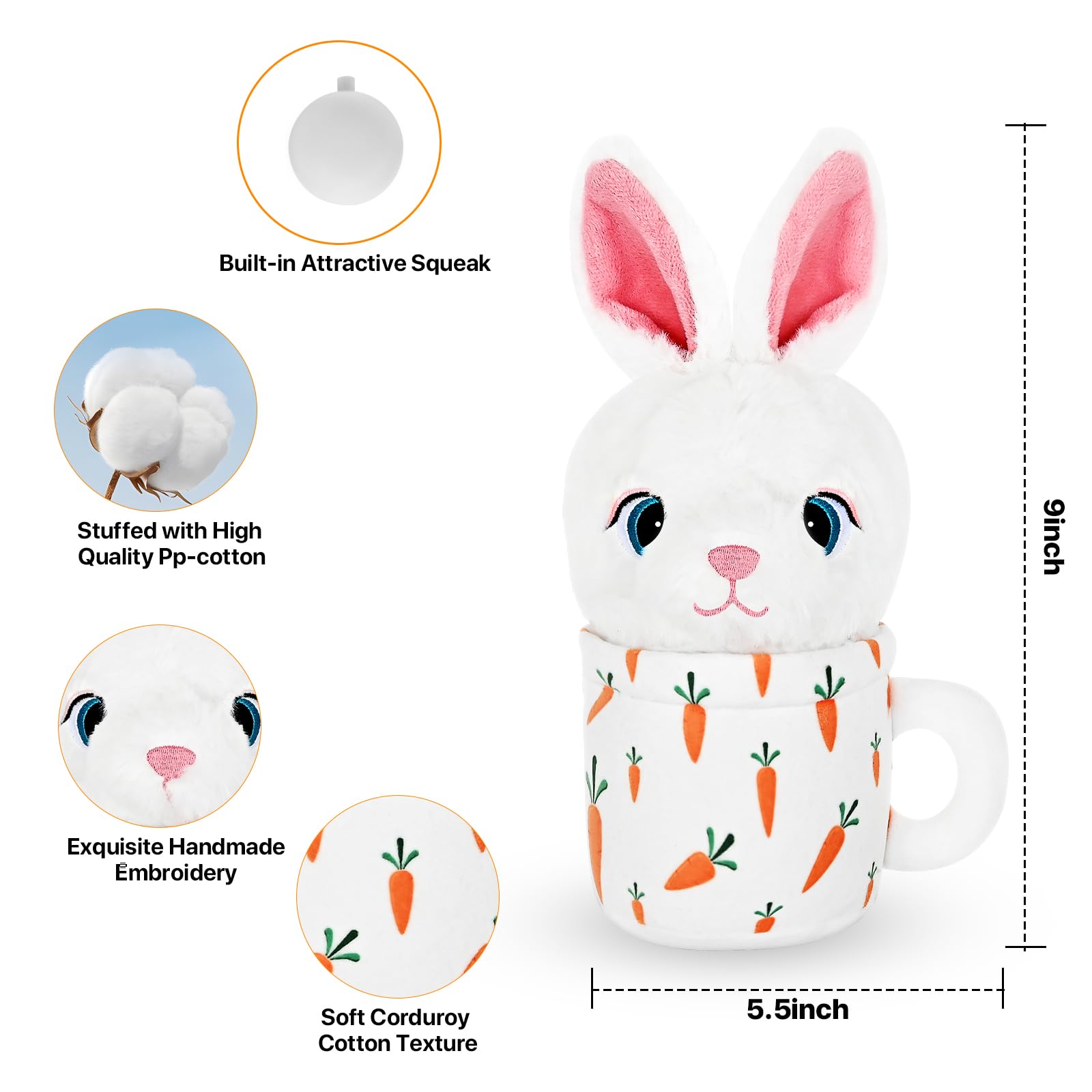howaukf Juguete de peluche interactivo para perros grandes con sonido