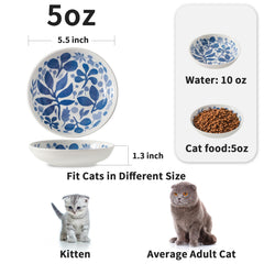 Howise cuencos cerámicos para gatos de 5,5 pulgadas, resistentes y fáciles de limpiar