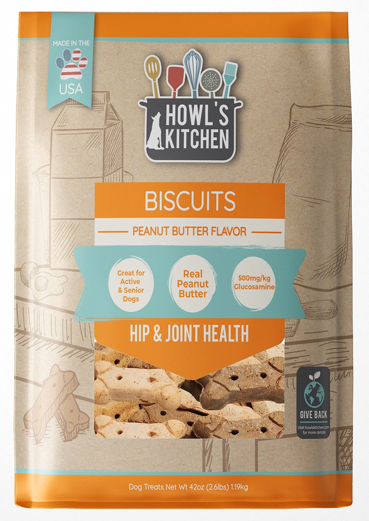 Howl's Kitchen Biscuits en envase reutilizable para conservar frescura.