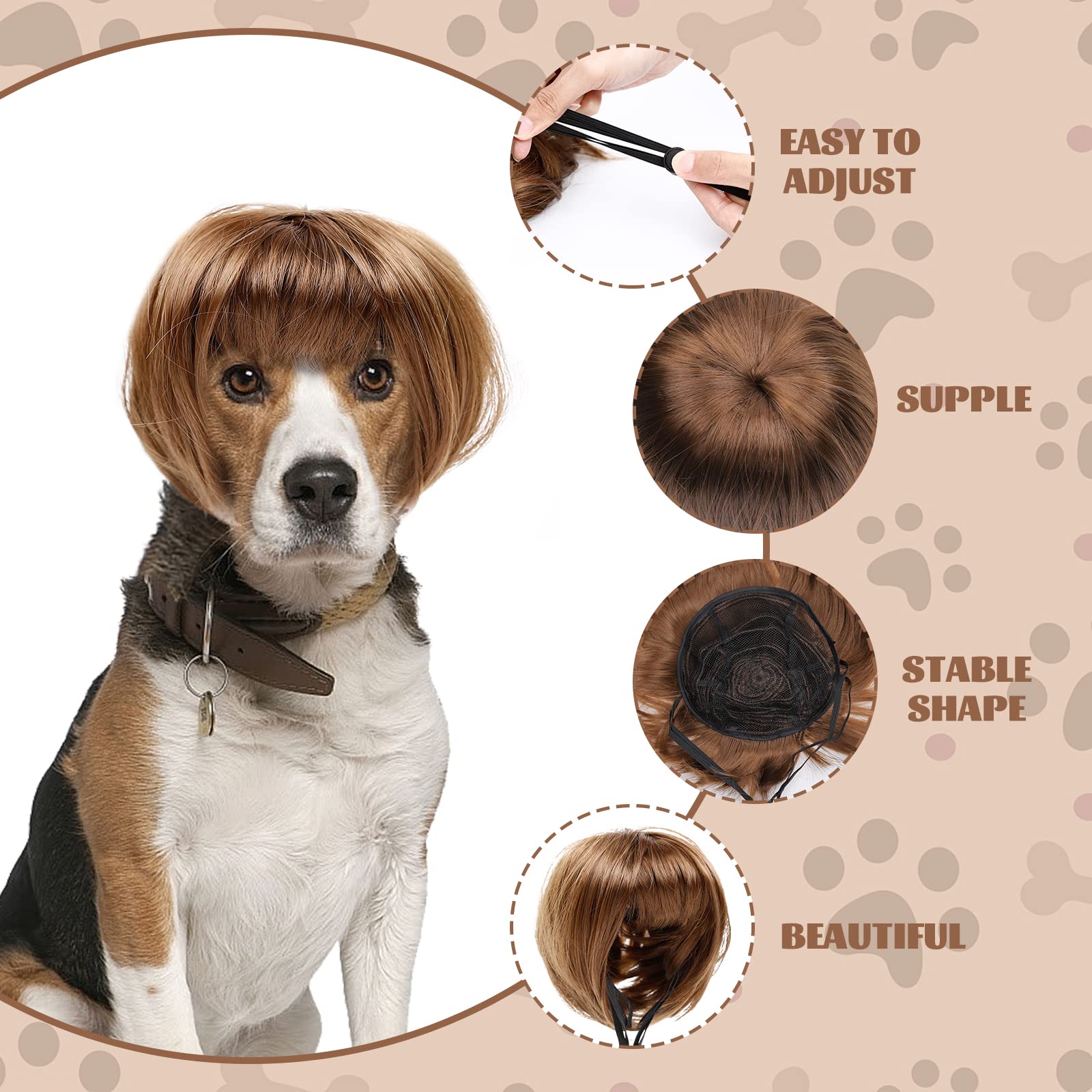 Peluca HOWWFALY para mascotas en Noche de Brujas, transforma su look con estilo.